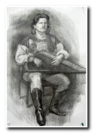 черно-белый портрет гусляра Ивана Самоварова